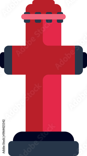 Minimal flat design illustration of a red fire hydrant icon on a white background