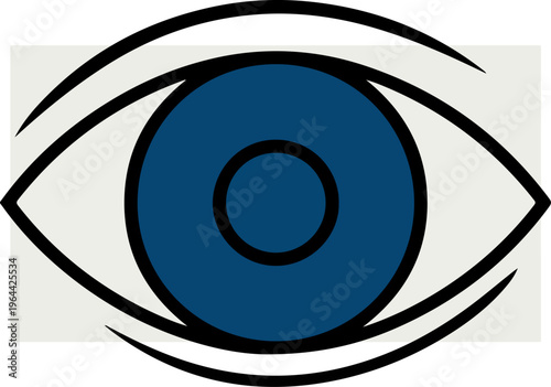Blue eye with black outline.