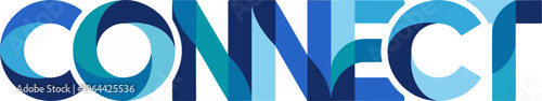 Blue Connect Word Text Logo.