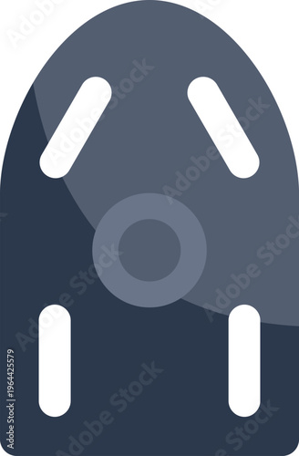 Minimalist vector illustration showing the soleplate of an electric iron with holes and grooves