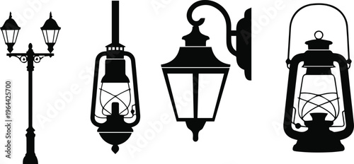 Handheld oil lantern with handle and glass enclosure