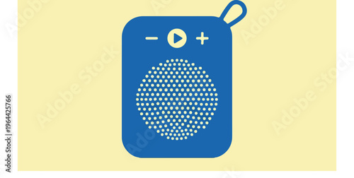 Blue Portable Wireless Speaker Device.
