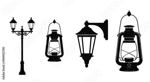 Outdoor lantern with peaked top and glass panels