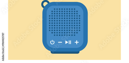 Blue Portable Wireless Speaker Device.