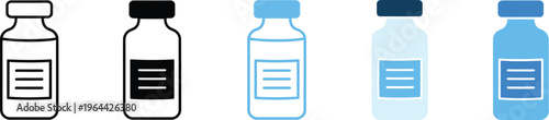 Medicine bottle and vaccine vial icon, flat vector illustration, minimal symbol for drugs pharmaceuticals healthcare and medical concepts.