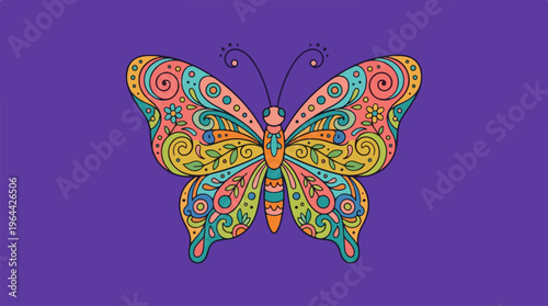 Colorful Butterfly Graphic Illustration.