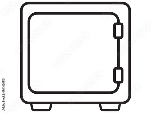 Secure safe box vector graphic illustration