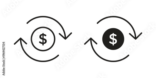 Turnover icons vector design template simple and clean