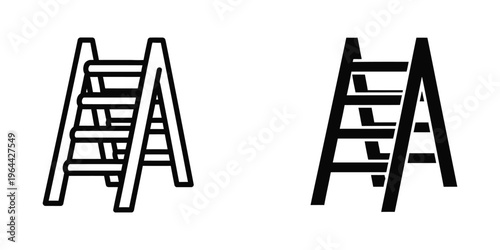 Comparison of a light and a heavy-duty folding step ladder design
