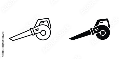Comparison of a light and dark colored leaf blower in operation.