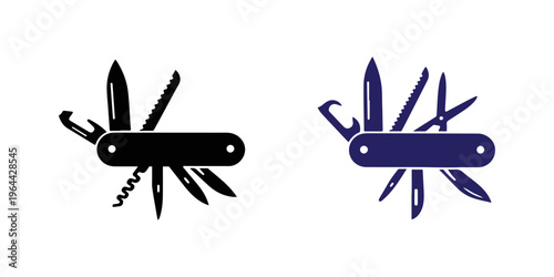 Swiss Army Knife Multi Tool Icon Vector – Versatile Pocket Knife Illustration