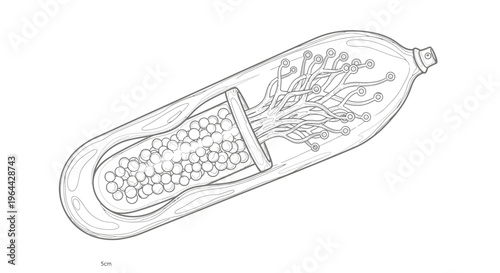 Detailed drawing of a bottle.