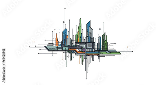 City Skyline with Modern Skyscrapers.