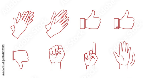 Hand gestures and signs icons.