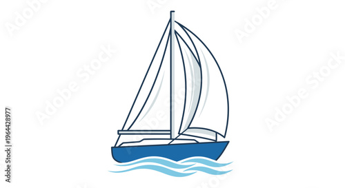 Sailing yacht on the water surface.