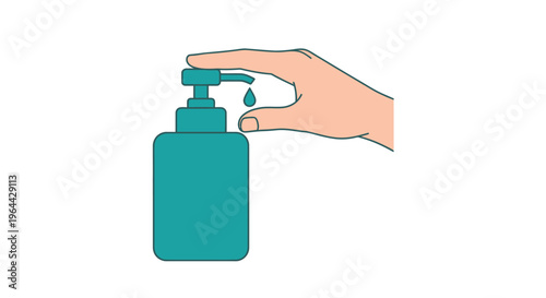 Hand dispensing liquid from bottle.