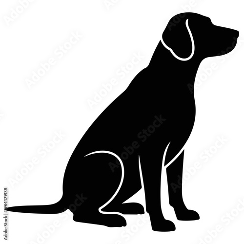 Sitting labrador retriever silhouette sitting dog black silhouette