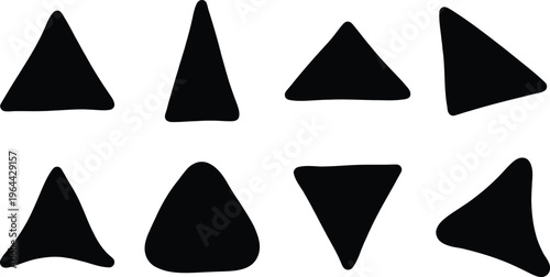 Free Download Assortment of Black Abstract Triangle Shapes on White Background form geometric - GFXLoad