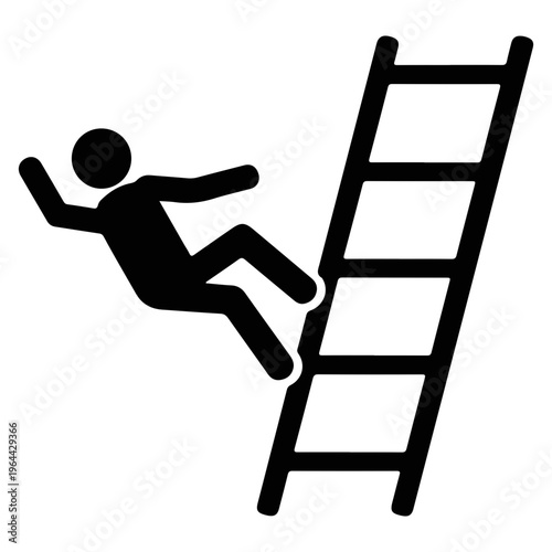 Person falling off ladder silhouette black