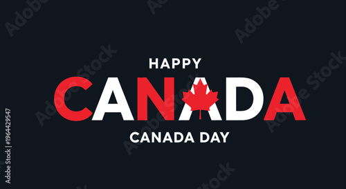 Vibrant happy canada day celebration background with maple leaf design