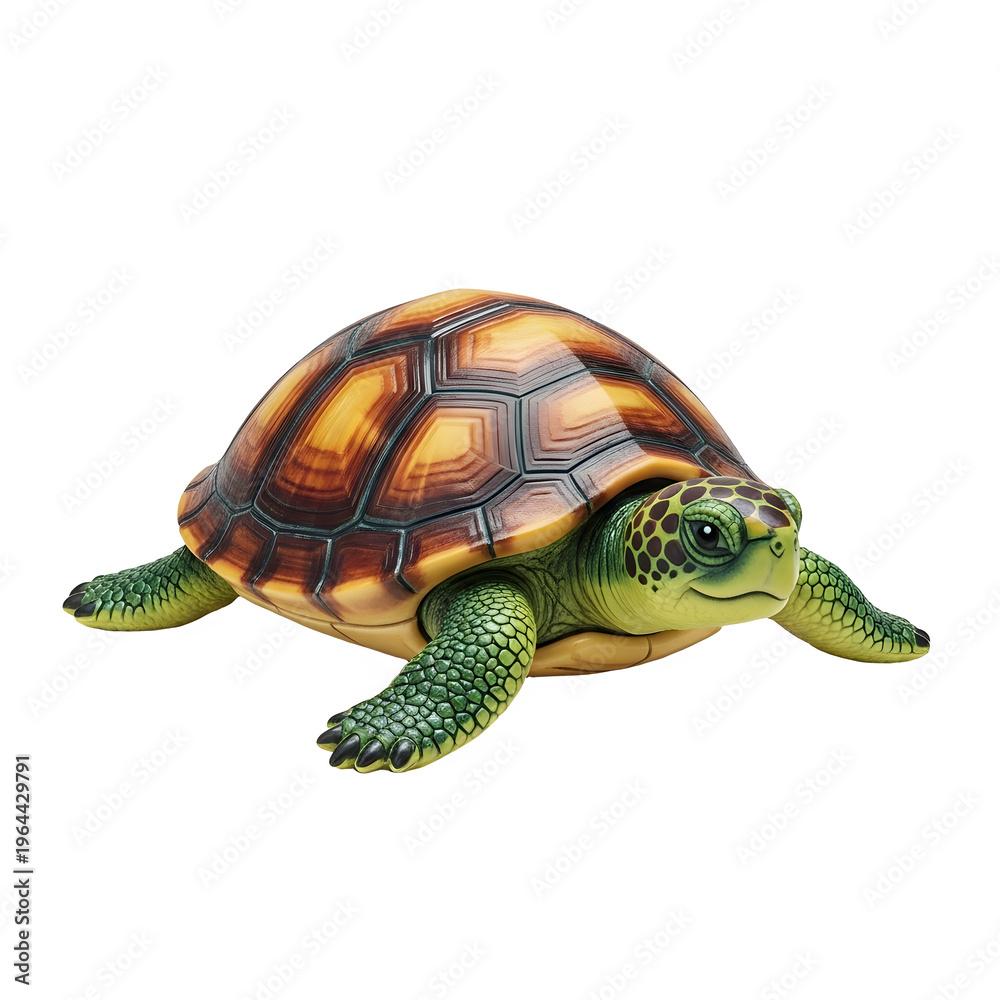 Obraz premium Red-footed tortoise on white background isolated on transparent background