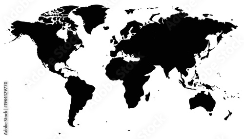 Black silhouette of map transparent background geography
