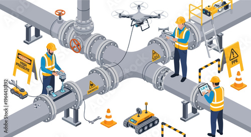 Industrial Pipeline Inspection and Maintenance with Drones and Robots.