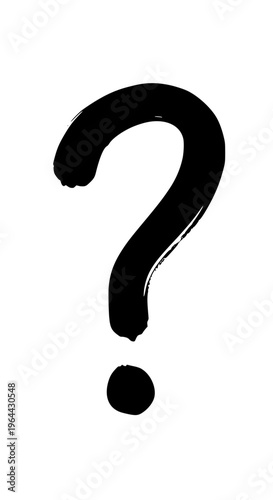 A large black question mark symbol isolated on white background, Vector