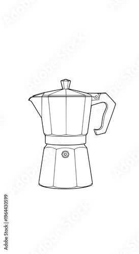 A coffee maker with a handle on the right side isolated on white background, Vector