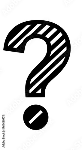 A large question mark symbol with diagonal lines isolated on white background, Vector