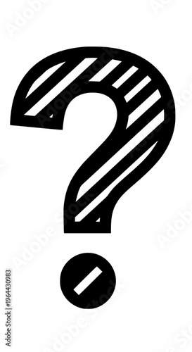 A large question mark symbol with diagonal lines isolated on white background, Vector