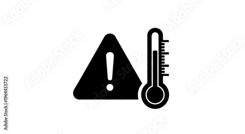 Vector illustration of high temperature warning icon on transparence background