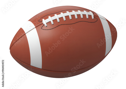 American football brown white stripes laces isolated on a transparent background