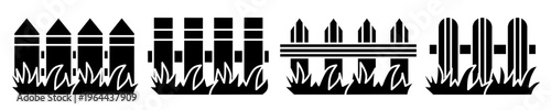 Fence icon set. Vector symbol. Illustration of fence. Fence. Vector illustration. Stock vector.
