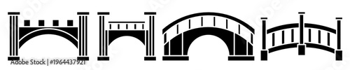 Bridge icon set. Vector symbol. Illustration of bridge. Bridge. Vector illustration. Stock vector.