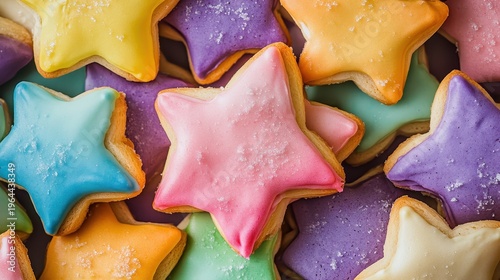Vibrant Star and Tree Shaped Holiday Cookies With Sweet Icing
