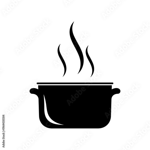 Steaming Hot Cooking Pot Silhouette