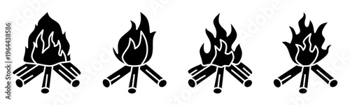 Bonfire icon set. Vector symbol. Illustration of bonfire. Bonfire. Vector illustration. Stock vector.
