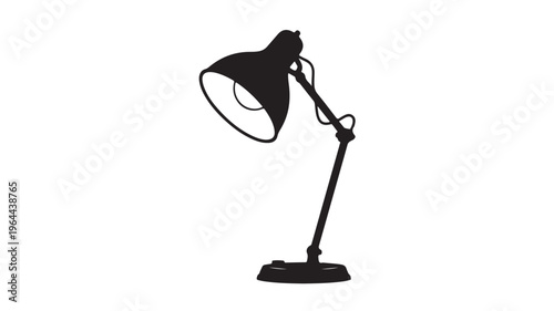 Desk lamp minimal black silhouette icon vector