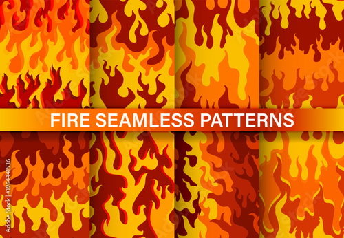Vibrant Flame Wave. Seamless pattern.