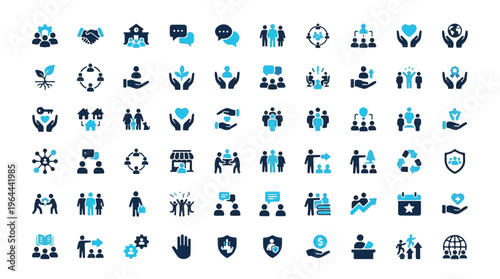 Comprehensive Social Responsibility and Business Icons Set