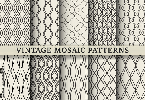 Vintage Mosaic Ornament. Seamless pattern.