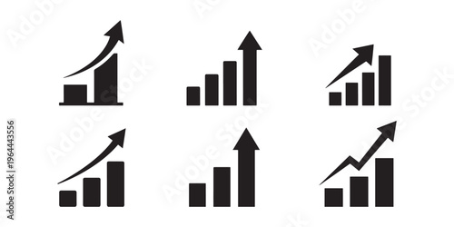 Tableau sur toile growth chart icons visualizing progress and positive trends in business descrip