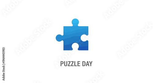 Blue puzzle piece game toy.