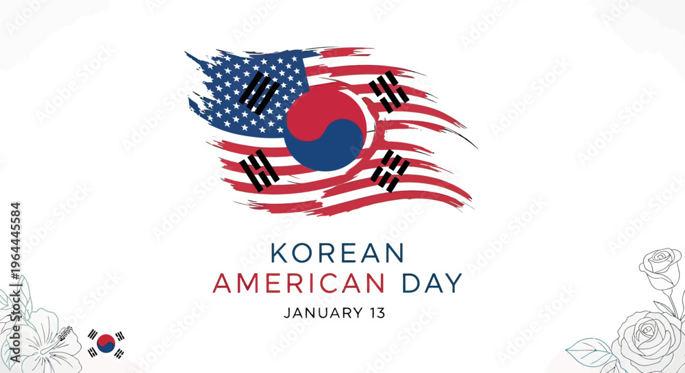 Obraz premium Korean American Day Celebration Logo.
