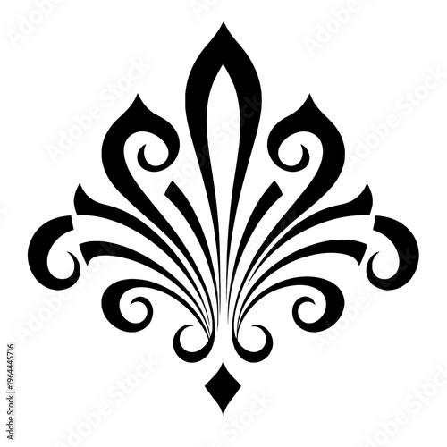 Elegant Black and White Flourish Floral Pattern