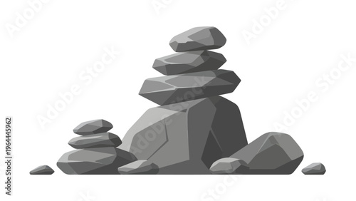 Stacked Stones Cairn Balance Art.