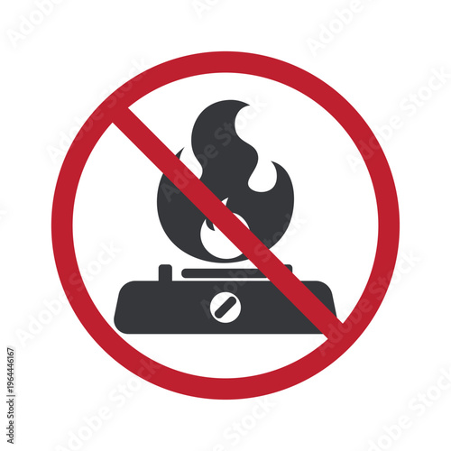 Isolated prohibition sign gas stove is not allowed