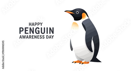 Penguin Awareness Day Cartoon Bird.