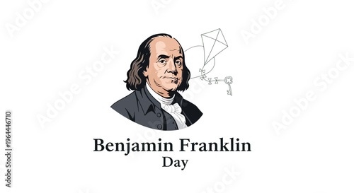 Portrait of Benjamin Franklin illustration.